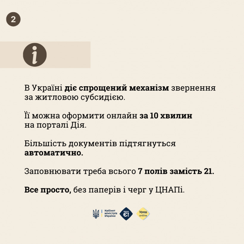 Як подати спрощену заяву на субсидію через Дію